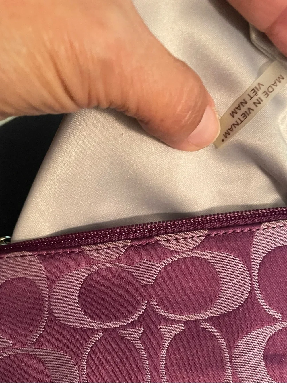 Coach Purple Signature Jacquard Wristlet